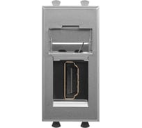 HDMI-розетка модульная DKC Avanti тип А-А, закаленная сталь, 1 модуль 4404251