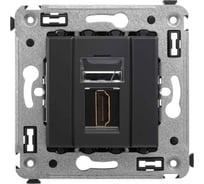 HDMI-розетка одинарная в стену DKC Avanti тип А-А, черный матовый 4412253