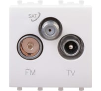 Розетка DKC TV FM SAT модульная, Avanti, Белое облако, 2 модуля 4400532