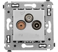 Розетка DKC TV FM SAT в стену, Avanti, Закаленная сталь 4404533