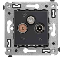 Розетка DKC TV FM SAT в стену, Avanti, Черный матовый 4412533