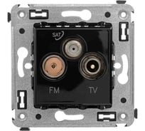 Розетка DKC TV FM SAT в стену, Avanti, Черный квадрат 4402533
