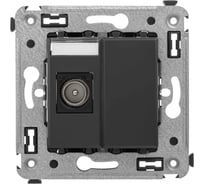 Розетка DKC TV одиночная в стену, Avanti, Черный матовый 4412503