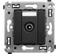 Розетка DKC TV проходная в стену, Avanti, Черный матовый 4412513