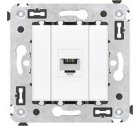 Телефонная розетка DKC RJ 12 без шторки в стену одинарная, Avanti, Белое облако 4400613