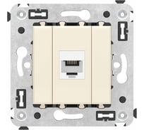 Телефонная розетка DKC RJ 12 без шторки в стену одинарная, Avanti, Ванильная дымка 4405613