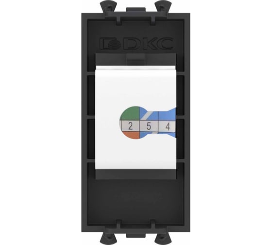 Телефонная розетка DKC RJ 12 без шторки модульная, Avanti, Черный матовый, 1 модуль 4412611