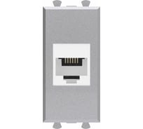 Телефонная розетка DKC RJ 12 без шторки модульная, Avanti, Закаленная сталь, 1 модуль 4404611