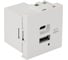 Модуль LANMASTER USB-зарядки, 1 порт USB-C и 1 порт USB-A, 4.2A/5V, 45x45, белый LAN-EZ45x45-2UCA/4.2-WH 1