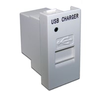 Модуль LANMASTER USB-зарядки, 1 порт, 5V/1A, 22.5x45, белый LAN-EZ45x22-1xUSB-WH