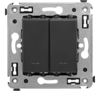 Инвертор двухклавишный в стену DKC Avanti, Черный матовый 4412124