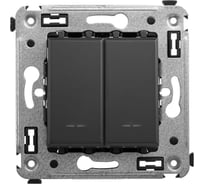 Кнопка двухклавишная в стену DKC Avanti, Черный матовый 4412154