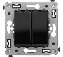 Кнопка двухклавишная в стену DKC Avanti, Черный квадрат 4402154