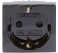 Розетка DKC силовая 2Р Е, со шторками, Viva, 2 модуля, цвет черный, 1 шт. 45205