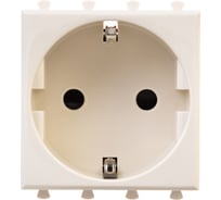 Розетка DKC модульная, 2P E, с защитными шторками, Avanti, Ванильная дымка, 2 модуля, 1 шт. 4405002