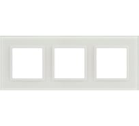 Рамка для розеток и выключателей ЭРА Elegance 14510301М на 3 поста, стекло, белый матовыйбел. Б0065836