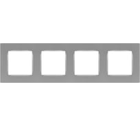 Рамка для розеток и выключателей ЭРА Серия 12 12520403 на 4 поста, Классик, алюминий Б0067692