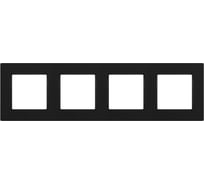 Рамка для розеток и выключателей ЭРА Серия 12 12520405 на 4 поста, Классик, антрацит Б0067698