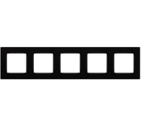 Рамка для розеток и выключателей ЭРА серия 12 12520506 на 5 постов, Классик, черный Б0067756