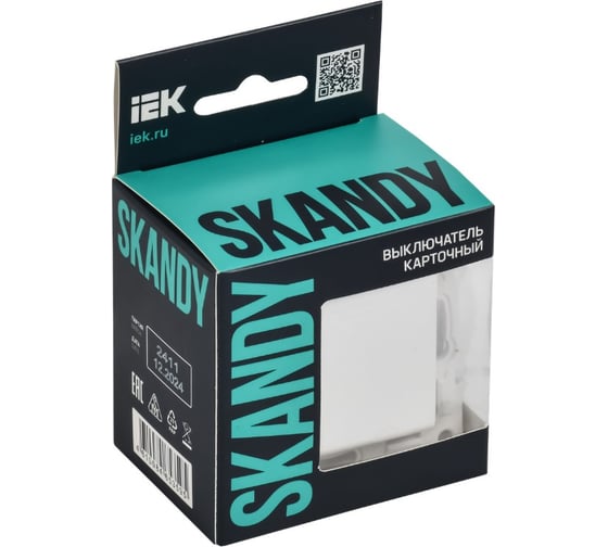 Выключатель карточный IEK SKANDY 30А SK-V15W арктический белый SK-V11-0-10-K01