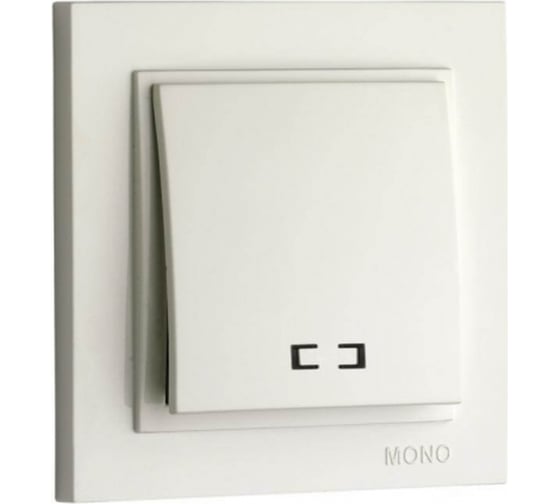 Одноклавишный выключатель MONO ELECTRIC с подсветкой DESPINA белый 102-190025-101