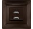 Розетка TDM ELECTRIC 2USB порт 2,1А 5В шоколад Лама TDM SQ1815-0541 1