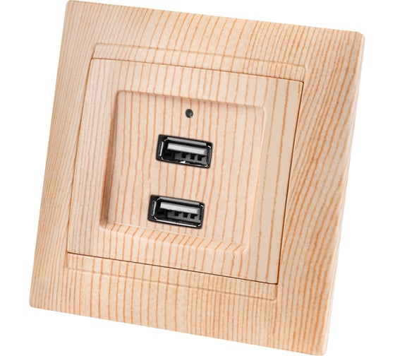 Розетка TDM ELECTRIC 2USB порт 2,1А 5В сосна Лама TDM SQ1815-0341