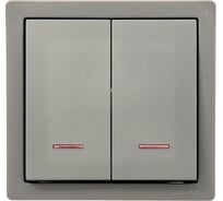 Выключатель двойной Lezard LETO с подсветкой платина 752-3500-112