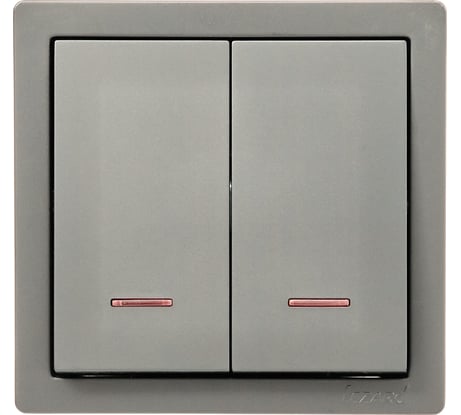 Выключатель двойной Lezard LETO с подсветкой платина 752-3500-112