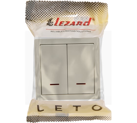 Выключатель двойной Lezard LETO с подсветкой крем 752-0300-112