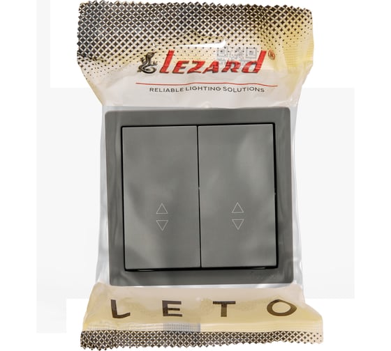 Выключатель проходной двойной Lezard LETO платина 752-3500-106