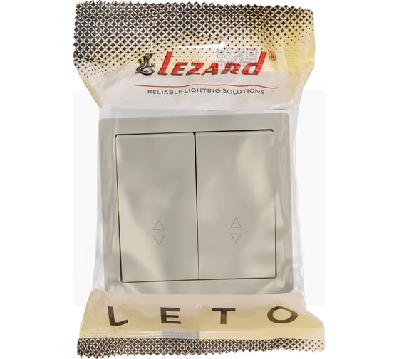 Выключатель проходной двойной Lezard LETO крем 752-0300-106