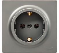 Розетка Lezard LETO с заземлением, ПБТ, платина 752-3500-122B