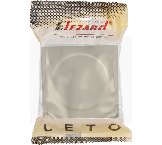 Розетка Lezard LETO с заземлением, с крышкой, ПБТ, крем 752-0300-123B