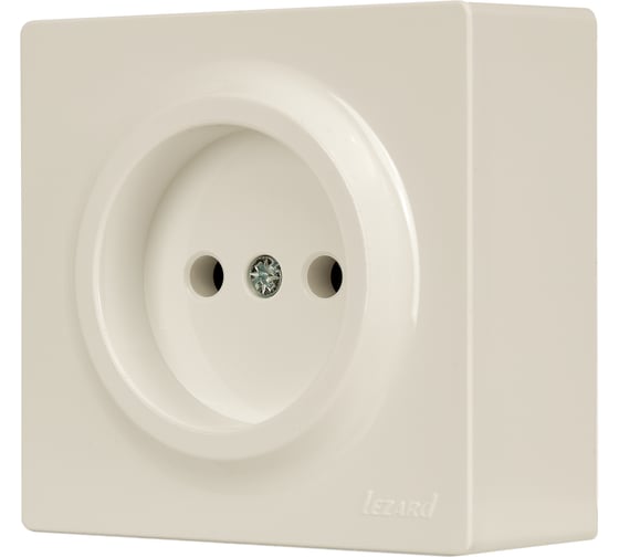Розетка Lezard LETO без заземления, ПБТ, крем 752-0300-121B