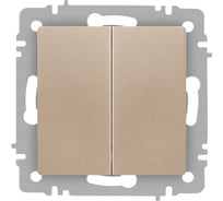 Выключатель Intro Accent 610404 двойной, 10А250В, IP20, СУ, AL/CU, шампань Б0063486