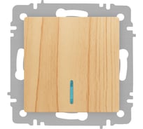 Выключатель Intro Accent 610211 с подсветкой, 10А250В, IP20, СУ, AL/CU, сосна Б0063439