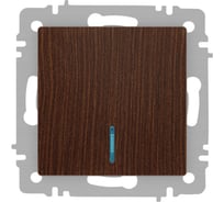 Выключатель Intro Accent 610210 с подсветкой, 10А250В, IP20, СУ, AL/CU, венге Б0063449