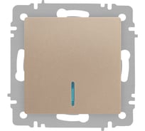 Выключатель Intro Accent 610204 с подсветкой, 10А250В, IP20, СУ, AL/CU, шампань Б0063475