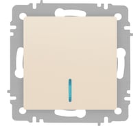 Выключатель Intro Accent 610202 с подсветкой, 10А250В, IP20, СУ, AL/CU, слоновая кость Б0063428