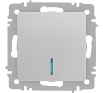 Выключатель Intro Accent 610203 с подсветкой, 10А250В, IP20, СУ, AL/CU, алюминий Б0063478