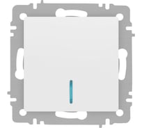 Выключатель Intro Accent 610201М с подсветкой, 10А250В, IP20, СУ, AL/CU, белый матовый Б0063466