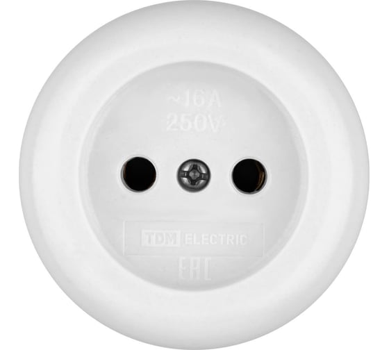 Розетка TDM ELECTRIC 2П 16А 250B о/у белая Ретро (карболит) TDM (упак 12 шт) SQ1806-0602