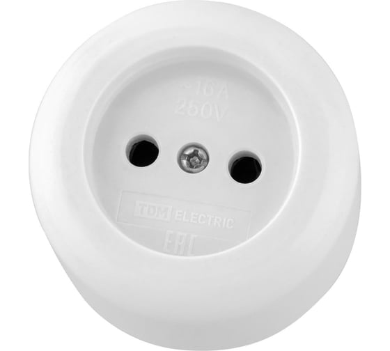 Розетка TDM ELECTRIC 2П 16А 250B о/у белая Ретро (карболит) TDM (упак 12 шт) SQ1806-0602