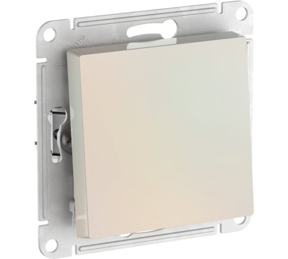 Выключатель Systeme Electric ATLASDESIGN с самовозвратом, сх.1, 10АХ, мех., быстрозажим. клем., жемчуг ATN000415S 1