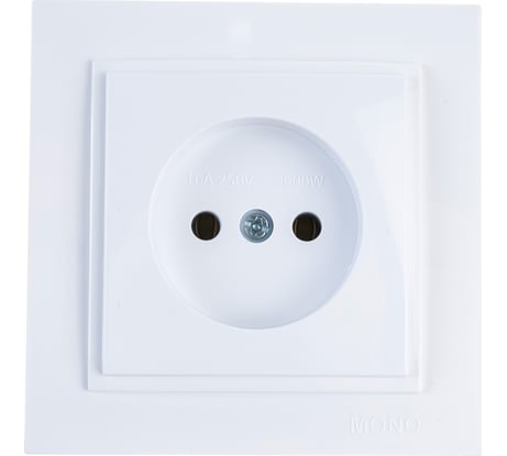 1-местная розетка MONO ELECTRIC без заземления белый 102-190022-116