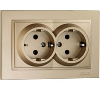 Двойная розетка MONO ELECTRIC с заземлением DESPINA титан 102-222204-120