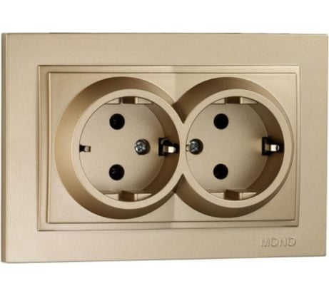 Двойная розетка MONO ELECTRIC с заземлением DESPINA титан 102-222204-120