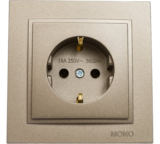 Розетка MONO ELECTRIC с заземлением DESPINA бронза 102-232321-117