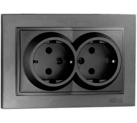 2-местная розетка MONO ELECTRIC с заземлением DESPINA графит 102-202004-120